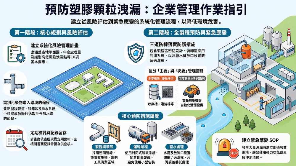 環境部發布預防塑膠顆粒洩漏指引