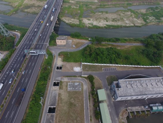 永康滯洪池礫間接處曝氣氧化工程空拍照片