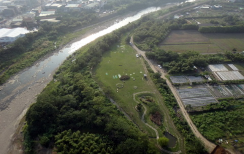 三峽礫間水質淨化示範工程空拍圖