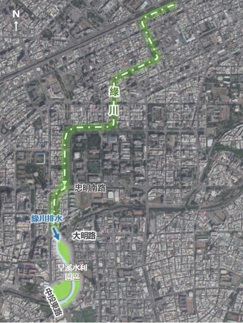 綠川水質現地處理設施工程場址位置