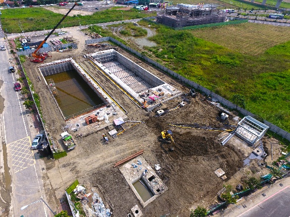 鹽水溪新市排水水質淨化場工程空照圖