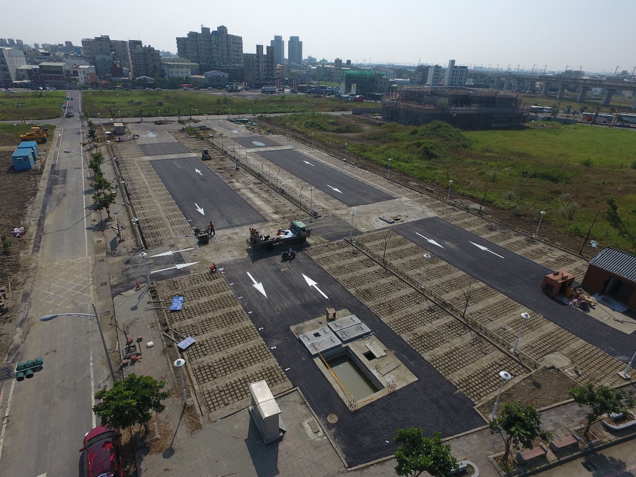 鹽水溪新市排水水質淨化場工程空照圖