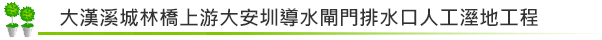 大漢溪城林橋上游大安圳導水閘門排水口人工濕地工程